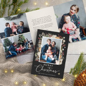Black Photo Collage Tri-fold Holiday Card