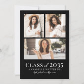 Black Photo Graduation Party Invitation (Devant)