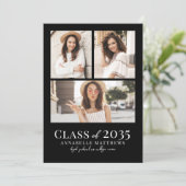 Black Photo Graduation Party Invitation (Debout devant)