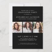 Black Photo Graduation Party Invitation (Dos)