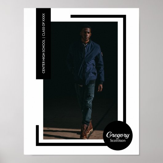 Black Photo Modern Afstuderen Poster (Voorkant)