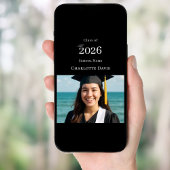 Black photo modern Graduation Party welcome Poster