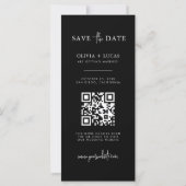 Black Photo Strip Wedding QR Code Bewaar de datum (Achterkant)