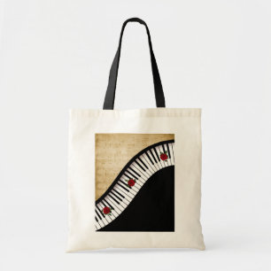 Black Piano Keys-Canvas tas