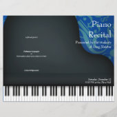 Black Piano on Blue Folded Overweging Programme (Voorkant)