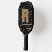Black Pickleball Paddle met persoonlijke naam (Links)
