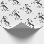 Black Piebald American Bulldog Cartoon Dog Pattern Cadeaupapier (Hoek)