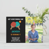 Black Ping pong Anniversaire Invitations avec phot (Debout devant)