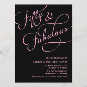 Black & Pink 50 et fabuleuses invitations d'annive