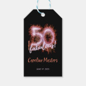 Black Pink 50 & nog steeds Fabulous 50th Birthday  Cadeaulabel (Voorkant)