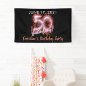 Black Pink 50 & nog steeds Fabulous 50th Birthday  Spandoek (Insitu)