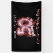 Black Pink 50 & nog steeds Fabulous 50th Birthday  Spandoek (Verticaal)