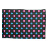 Black Pink Blue Polka Dot Pattern Kussensloop (Achterkant)