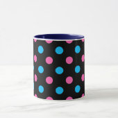 Black Pink Blue Polka Dot Pattern Mok (Midden)