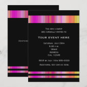 Black Pink Fashion Elegant Party Invitation (Devant / Derrière)