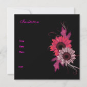 Black Pink Floral 30e Anniversaire Invitation (Dos)