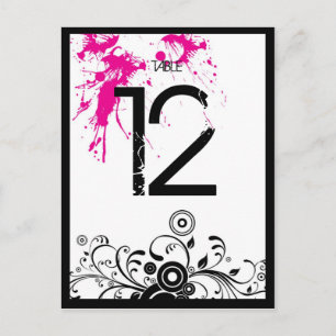 Black & Pink Grungy Heart Music Thmed Wedding Briefkaart