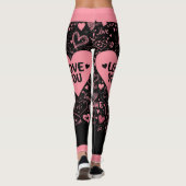 Black & Pink 'JE T'AIME' Leggings Graphiques (Dos)