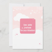 Black Pink Koe Witte Wolk Baby Shower Kaart (Achterkant)