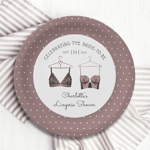 Black Pink Lace Waterverf Lingerie Vrijgezellenfee Papieren Bordje
