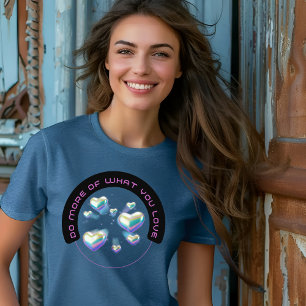 Black Pink Modern Holographic Quottes T-Shirt