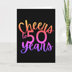 Black Pink Ombre Cheers tot 50 jaar Kaart
