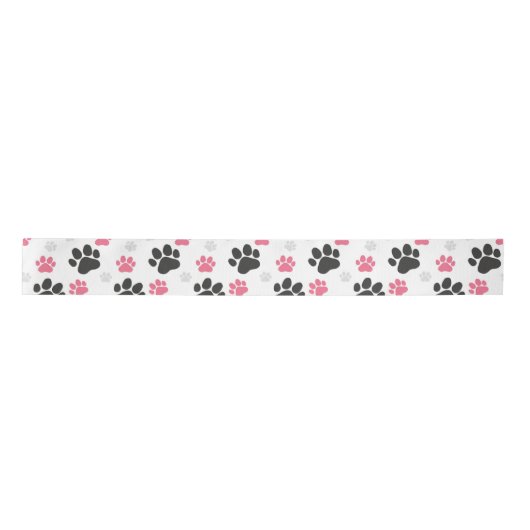 Black Pink Paw Print Dog Eigenaar Puppy Lover Pets Lint (Voorkant)