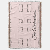 Black Pink Personalized Geometric Minimal Bedding Deken (Voorkant Verticaal)