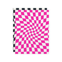 Black Pink Retro Checkered Scrapbook Paper