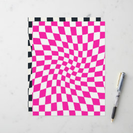 Black Pink Retro Checkered Scrapbook Paper