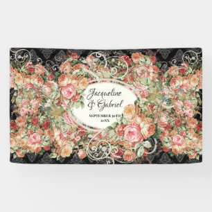 Black Pink Rose Bouquet Vrijgezellenfeest Spandoek