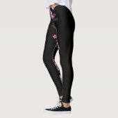 Black Pink Sakura japanese design: Leggings (Links)