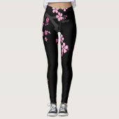 Black Pink Sakura japanese design: Leggings (Voorkant)