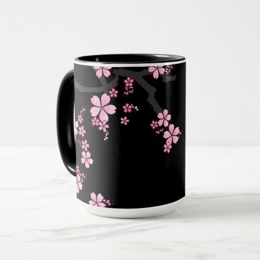 Black Pink Sakura japanese design: Mok (Voorkant links)