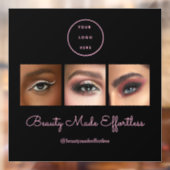 Black Pink Script Logo Foto Make-up Studio Raamsticker (Vel 2)