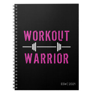 Black Pink Warrior Fitness Journal voor zwart-wit Notitieboek