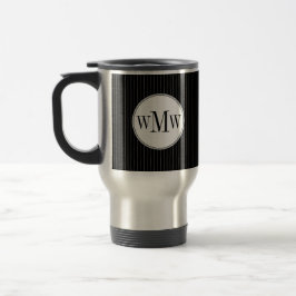 Black Pinstripe Monogram Mok