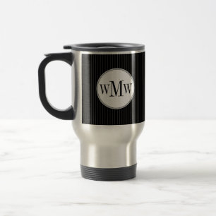 Black Pinstripe Monogram Mok
