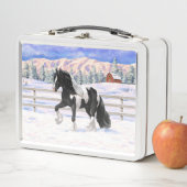 Black Pinto Piebald Gypsy Vanner Draft Horse (In situ)