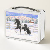 Black Pinto Piebald Gypsy Vanner Draft Horse (Achterkant)