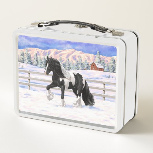 Black Pinto Piebald Gypsy Vanner Draft Horse (Achterkant)
