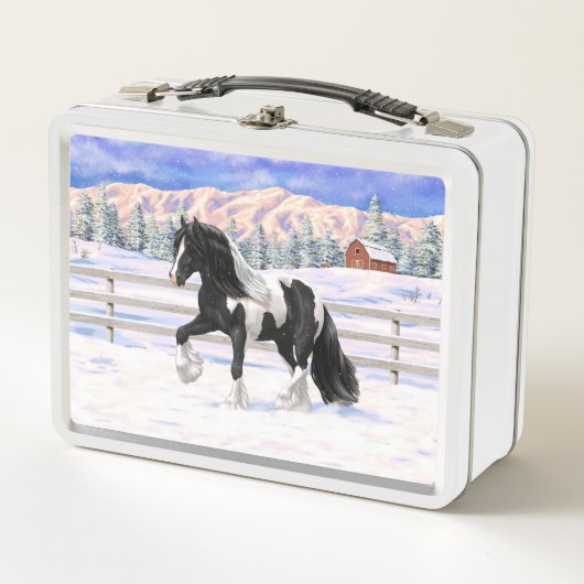 Black Pinto Piebald Gypsy Vanner Draft Horse (Voorkant)