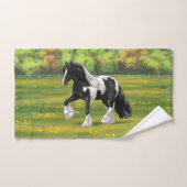 Black Pinto Piebald Gypsy Vanner Draft Horse Bad Handdoek (Handdoek)