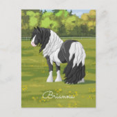 Black Pinto Piebald Gypsy Vanner Draft Horse Briefkaart (Voorkant)