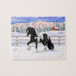 Black Pinto Piebald Gypsy Vanner Draft Horse Legpuzzel