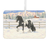 Black Pinto Piebald Gypsy Vanner Draft Horse Luchtverfrisser (Achterkant)