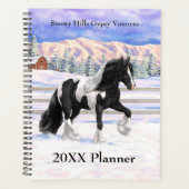 Black Pinto Piebald Gypsy Vanner Draft Horse Planner (Voorkant)