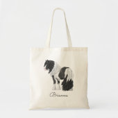 Black Pinto Piebald Gypsy Vanner Draft Horse Tote Bag (Voorkant)