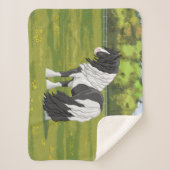 Black Pinto Piebald Gypsy Vanner Draft Paard Sherp Sherpa Deken (Voorkant)