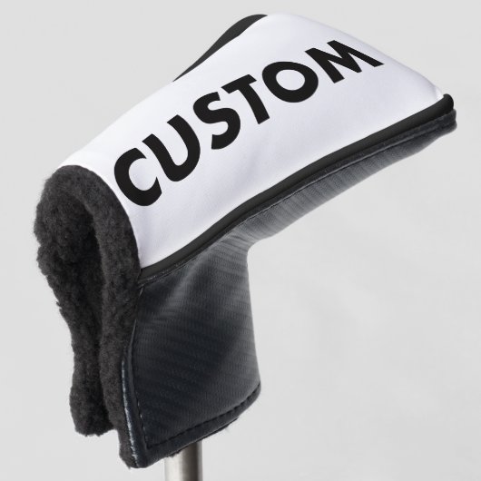 BLACK Piping Custom Golf Putter Headcover Blank (3/4 voorkant)